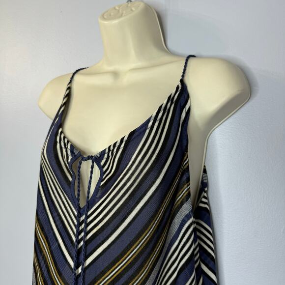 Escada Silk Knit Chevron Striped Top Tie Front Sleveeless Minimalist Womens 44 L - Picture 4 of 11